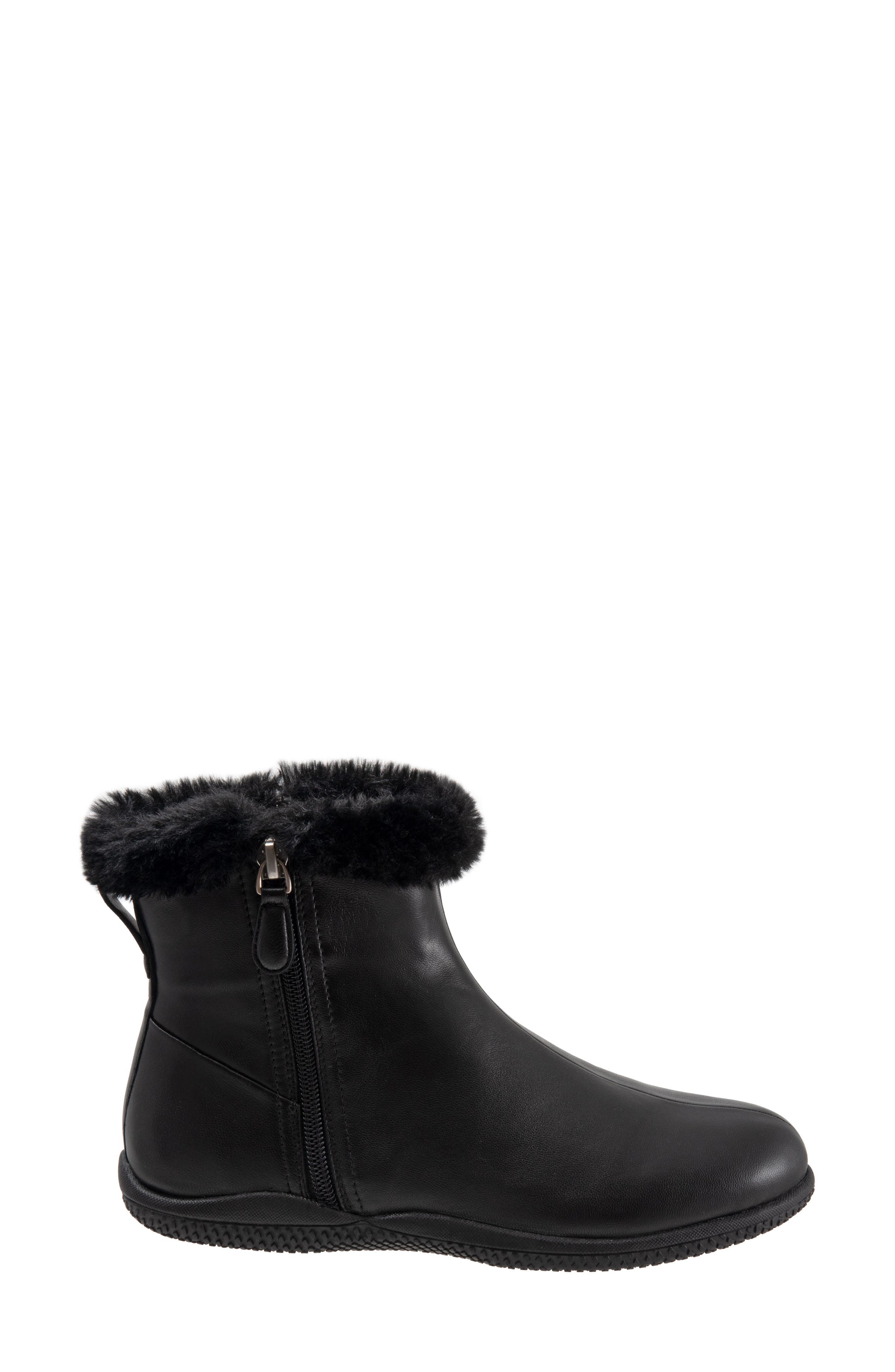 SoftWalk<sup>®</sup> Helena Faux Fur Bootie, Alternate, color, Black Leather