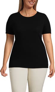 Lands' End Plus Size Micro Rib T-Shirt