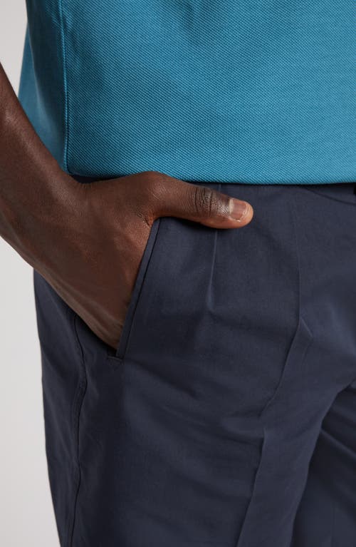 Tom Ford Fluid Pleated Cotton & Silk Poplin Shorts In Hb825 Navy