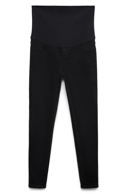 Shop Mango Skinny Maternity Jeans In Black Denim