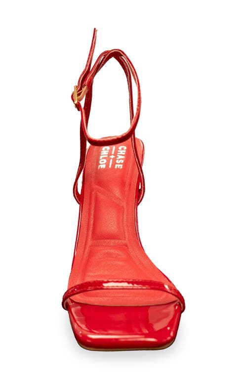 Chase & Chloe Chase And Chloe Richie Ankle Strap Sandal In Red