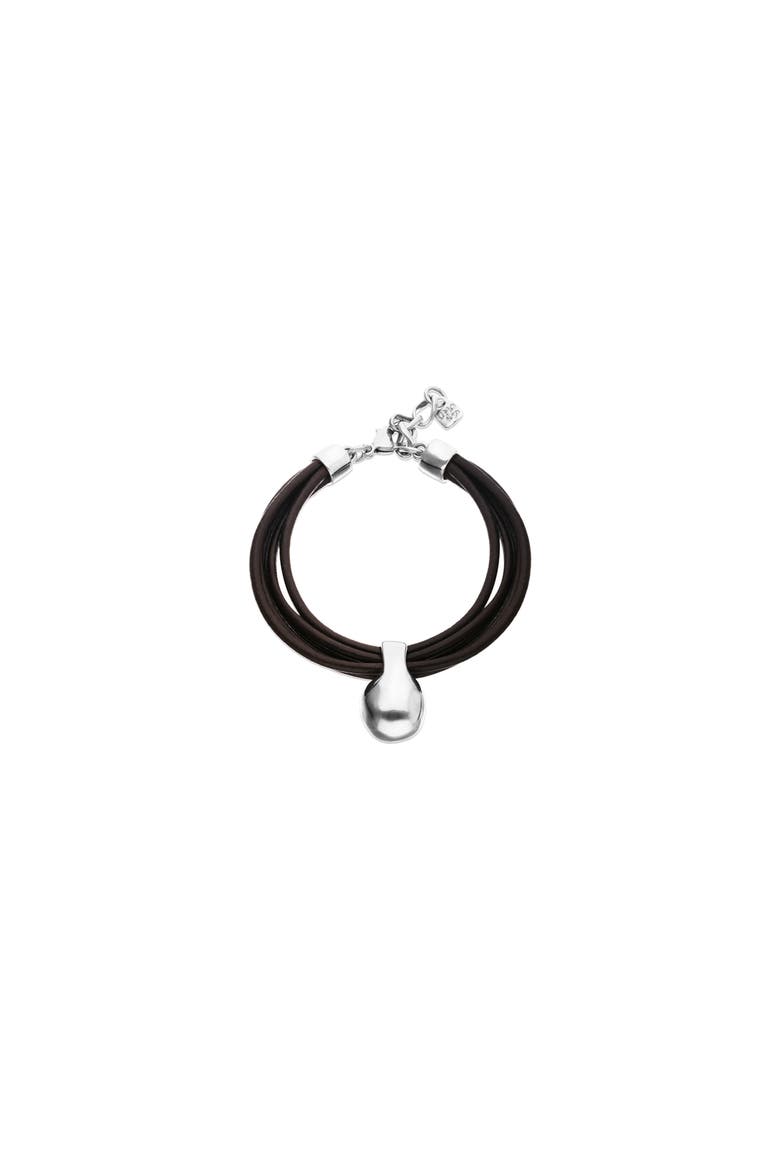 Leather Strap with Sterling Silver-Plated Dial, Main, color, Silver