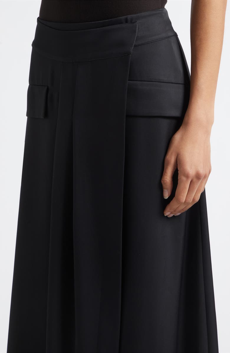 Ramy Brook Faux Wrap Maxi Skirt, Alternate, color, Black