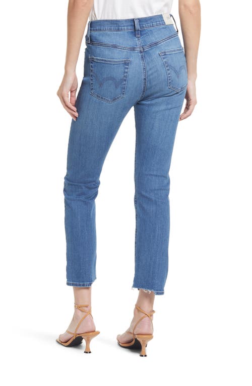 Edwin Bree High Waist Raw Hem Ankle Straight Leg Jeans In Dream Wave