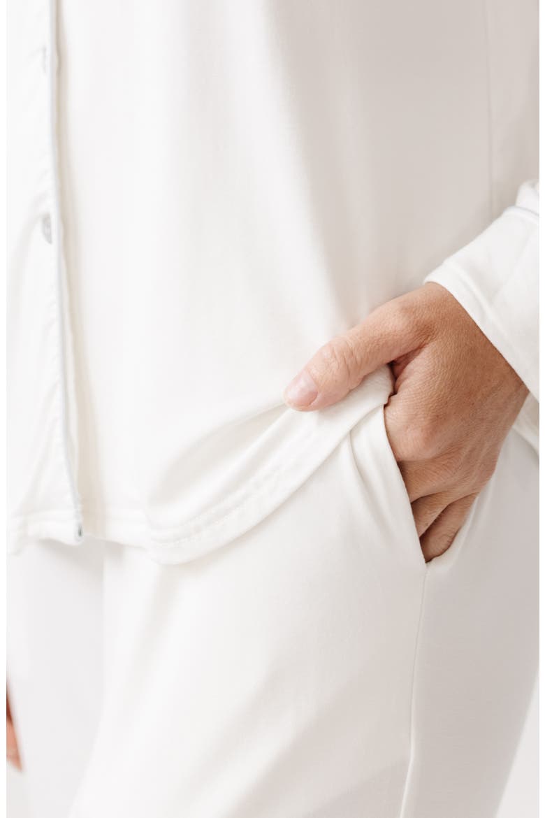 Long Sleeve Knit Pajamas, Alternate, color, IVORY