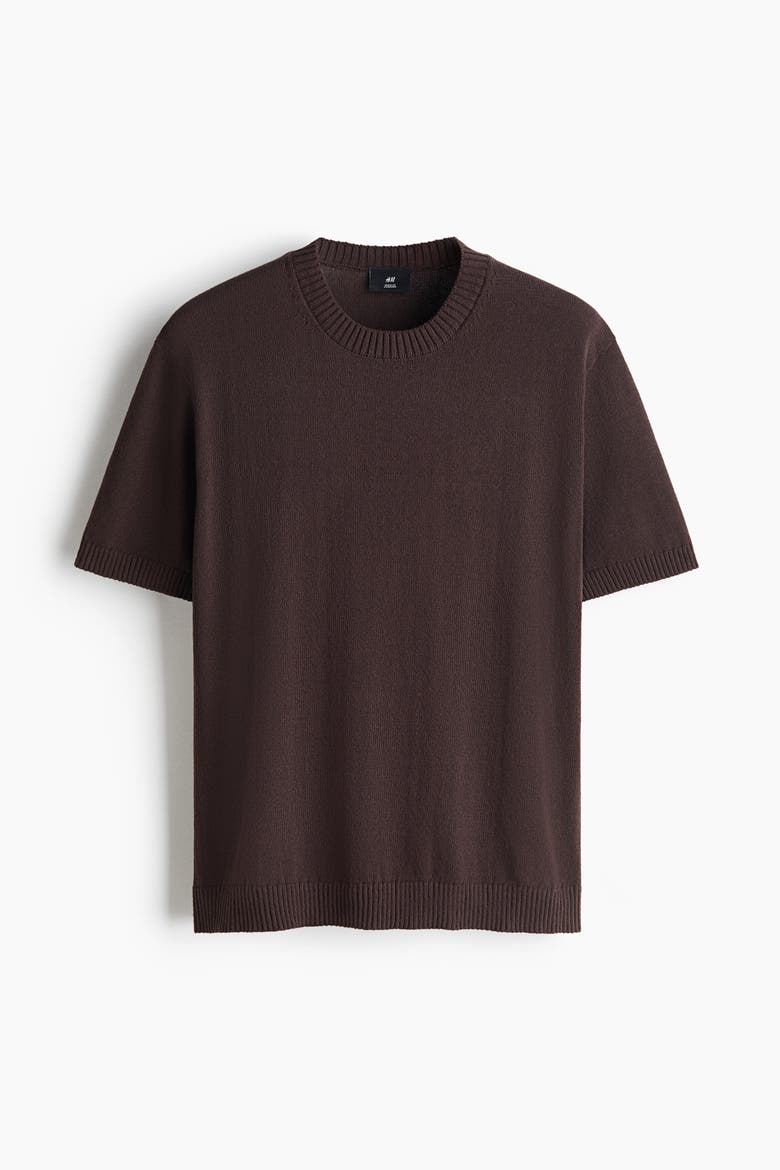 Regular-fit Knit T-shirt, Alternate, color, Dark brown