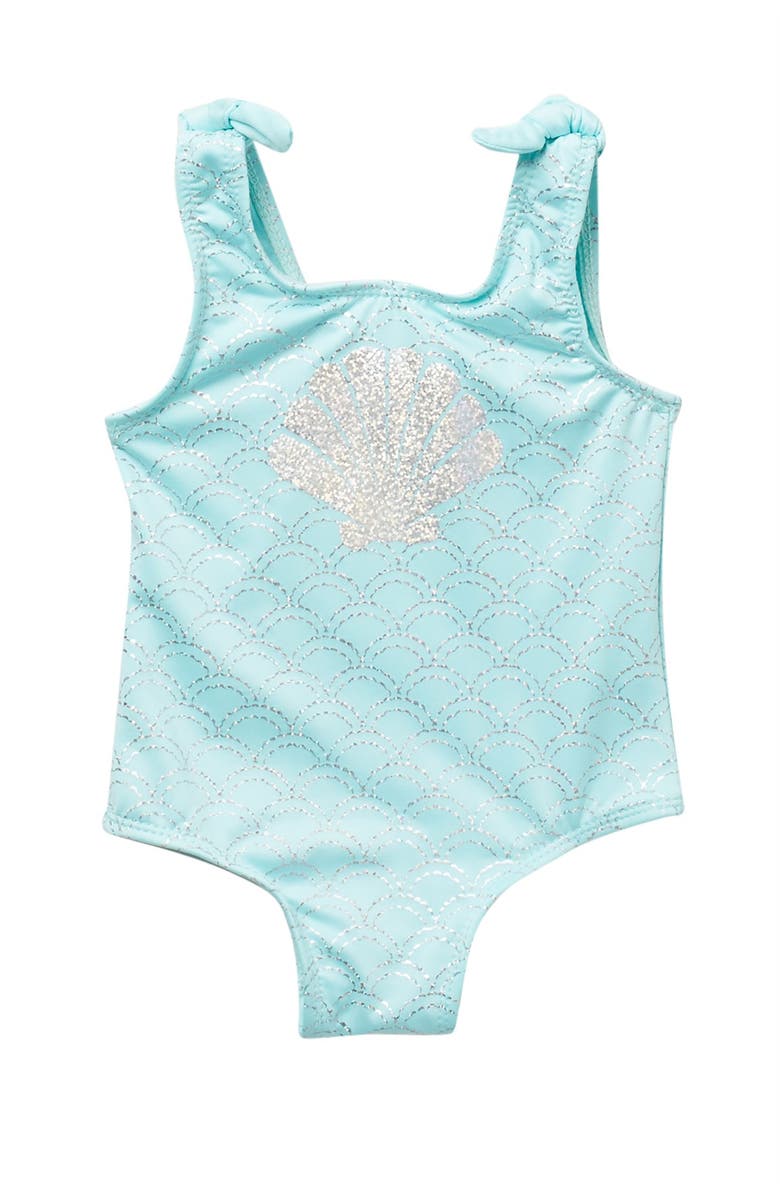 PINK PLATINUM Iridescent Shell One Piece Swim Suit, Main, color, 