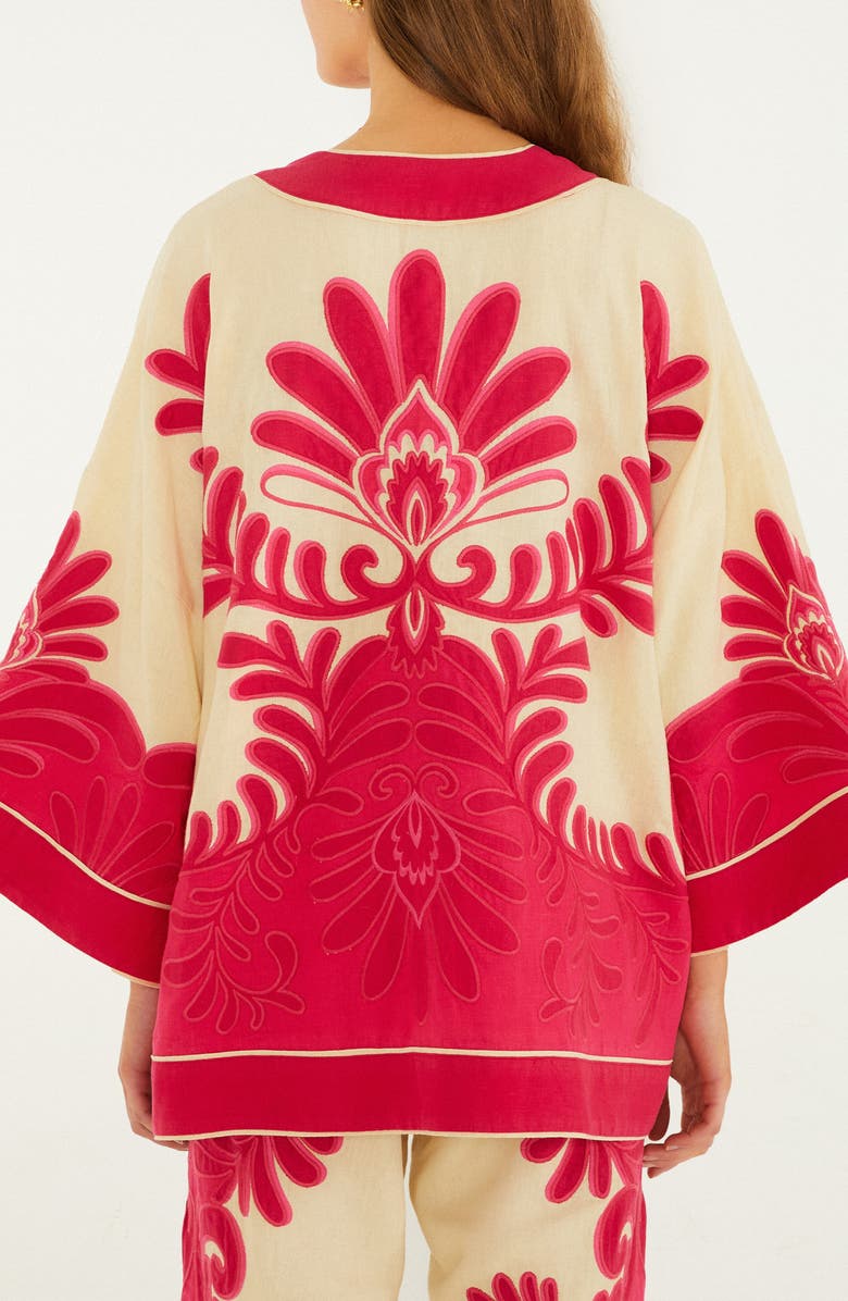 FARM Rio Spring Arabesc Belted Jacket, Alternate, color, Spring Arabesc Pink