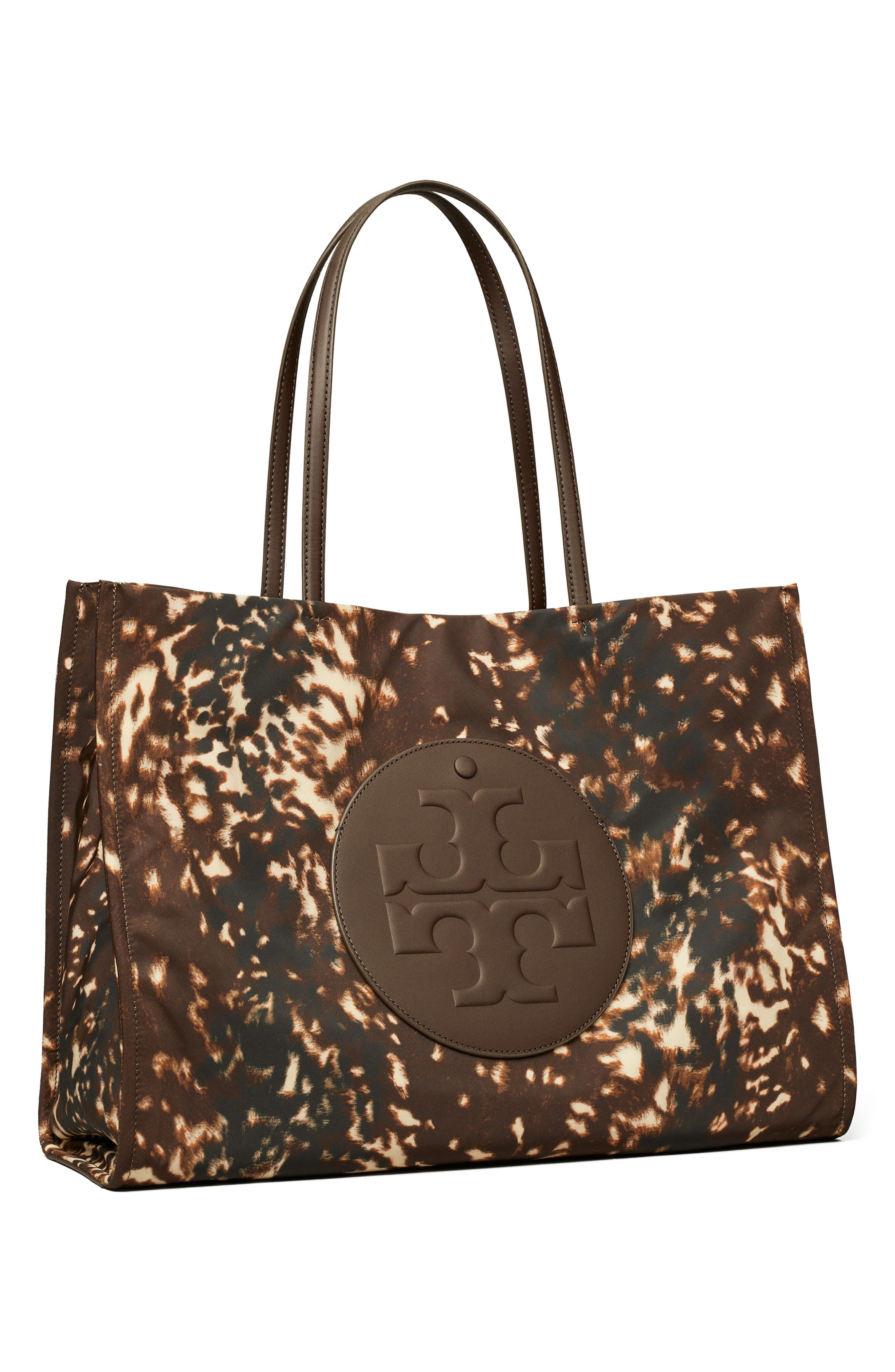 Tory Burch Ella Print Tote, Alternate, color, Fall Fawn
