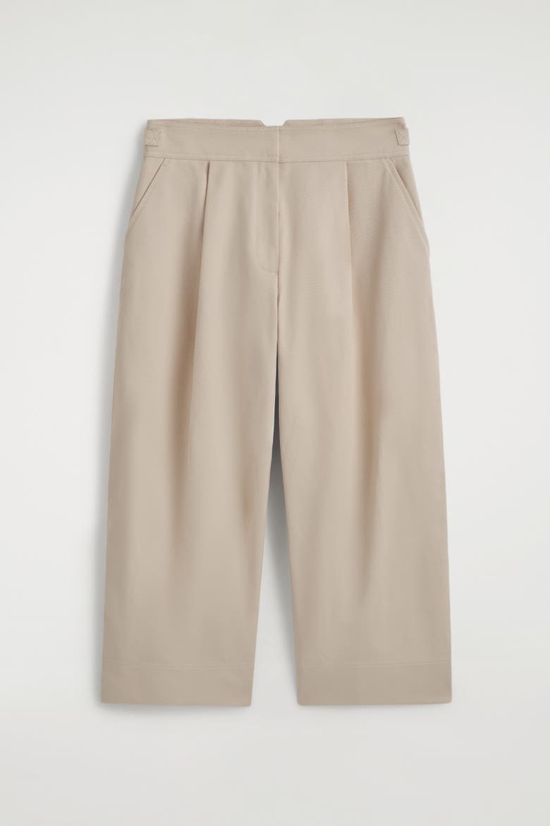 Cropped Cotton Balloon Pants, Alternate, color, LIGHT BEIGE