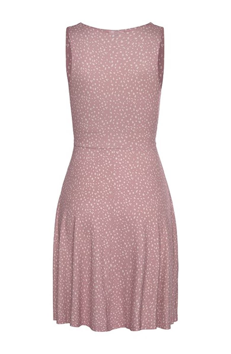 LASCANA Women's Printed Wrap Look Dress, Alternate, color, Leopard Mauve