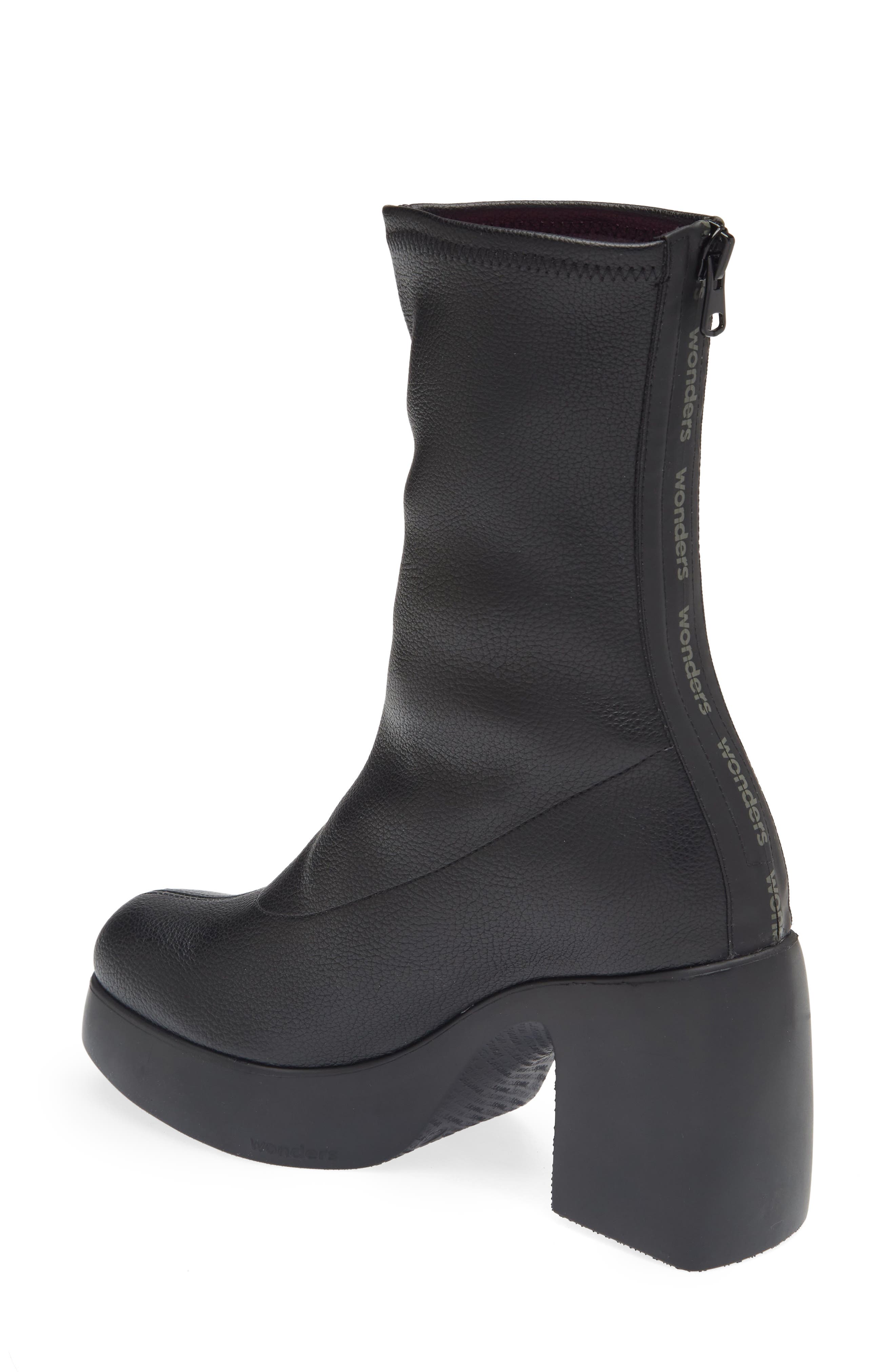 Wonders Platform Stretch Bootie, Alternate, color, Black