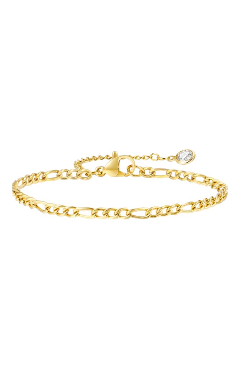 Hollywood Sensation Classic Gold Figaro Chain Bracelet, Main, color, Gold