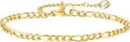 DLORIA Classic Gold Figaro Chain Bracelet