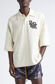 Rhude Boxy Logo Embroidered Cotton Piqué Polo