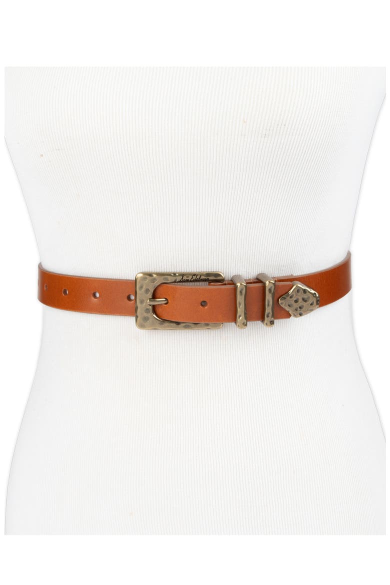 Hammered Leather Belt, Alternate, color, LIGHT BROWN