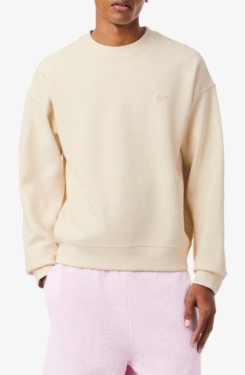Relaxed Fit Cotton Blend Piqué Sweatshirt