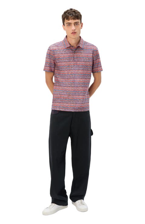 Short Sleeve Polo In Flame Jersey