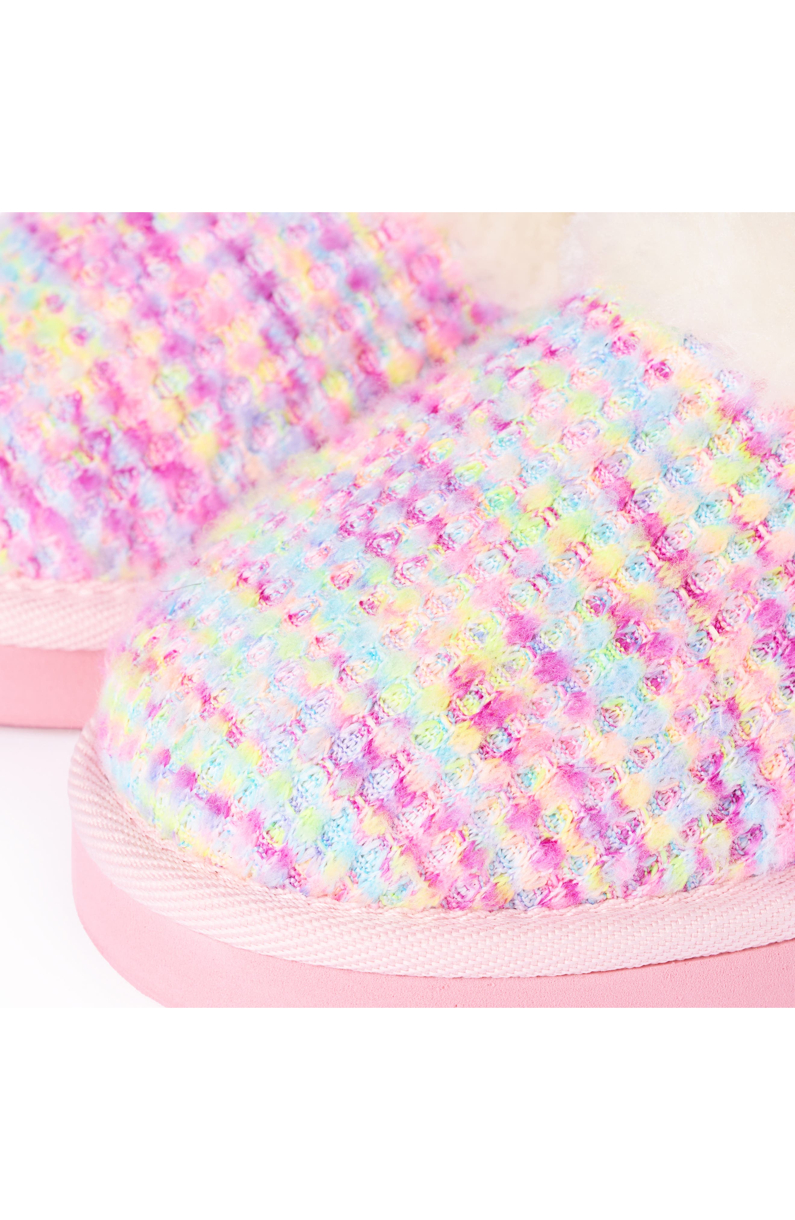 Kids' Bright Multi Scuff Slipper, Alternate, color, BRIGHT PINK MULTI