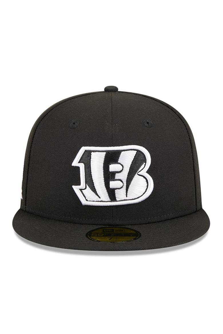 Men's New Era Black Cincinnati Bengals  Main Patch 59FIFTY Fitted Hat, Alternate, color, Black