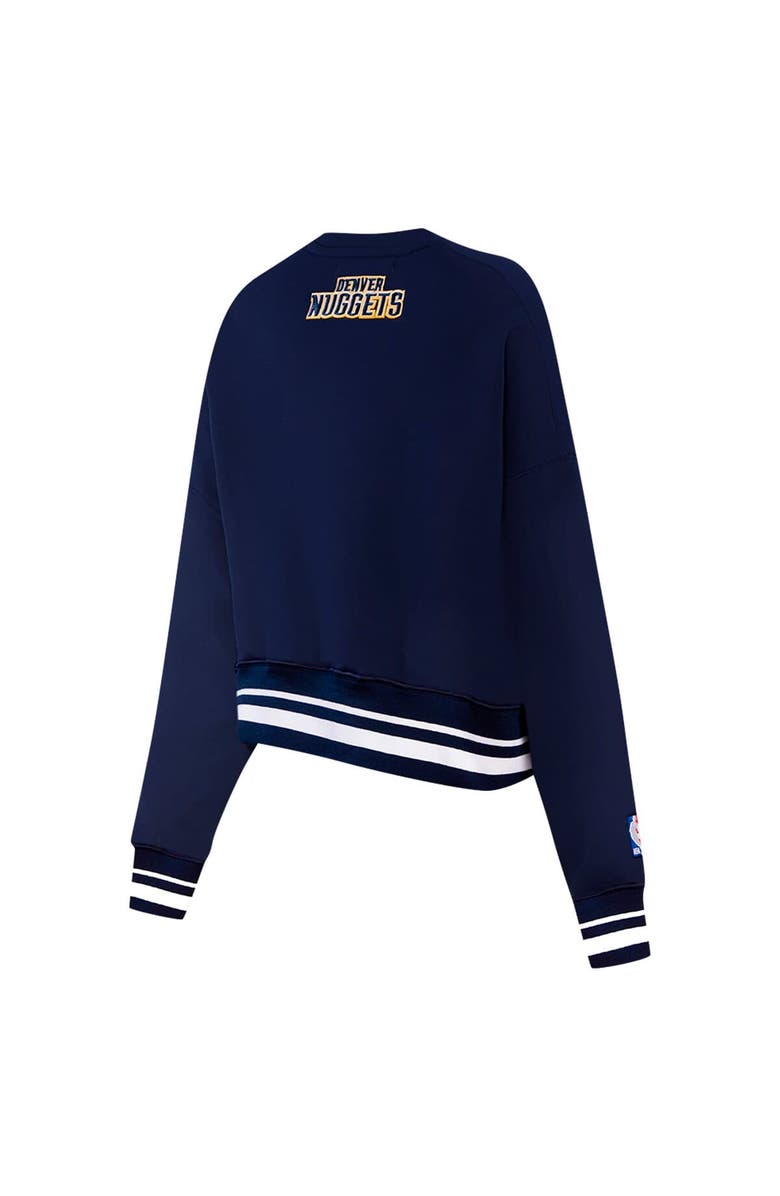 PRO STANDARD Women's Pro Standard Navy Denver Nuggets Area Code Cropped Pullover Sweatshirt, Alternate, color,