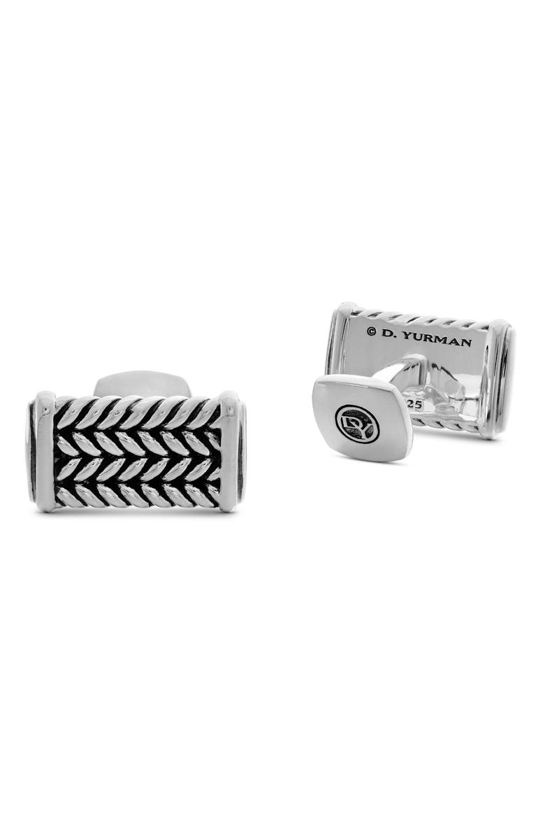 Chevron Cuff Links, Alternate, color, SILVER