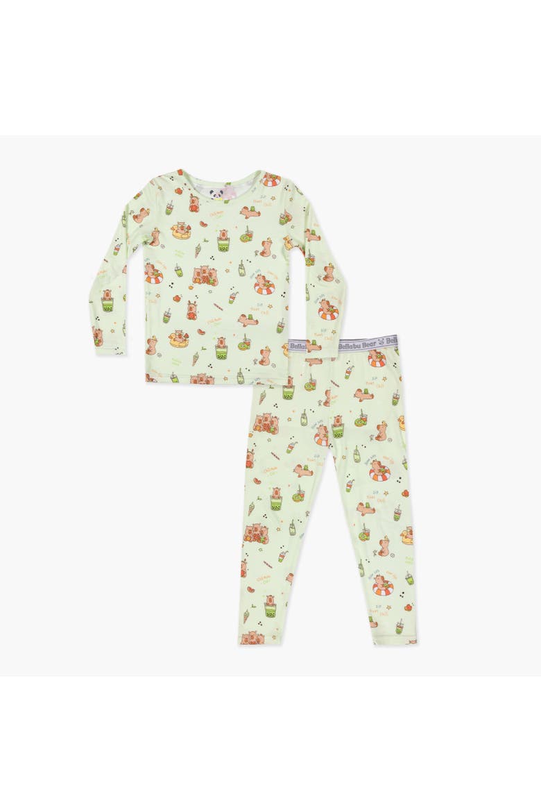 Kids' Capybara Boba Set of 2 Piece Pajamas, Main, color, Capybara Boba