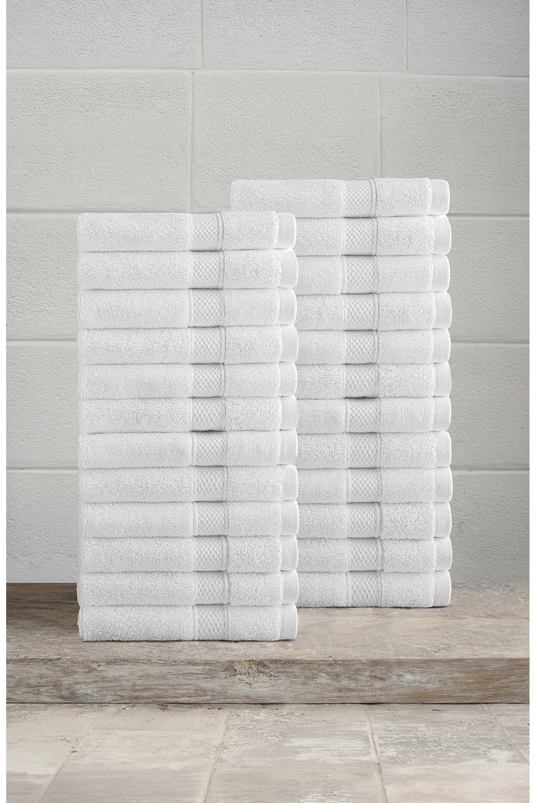 24-Pack Anovia Cotton Washcloths, Alternate, color, WHITE