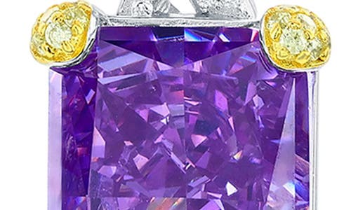 Suzy Levian Gala Firework Pendant Necklace In Purple