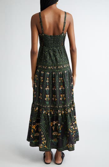 Flowers Arch Back Sleeveless Maxi Sundress