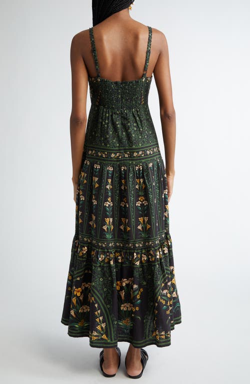 Shop Farm Rio Flowers Arch Back Sleeveless Maxi Sundress In Flowers Arch Black