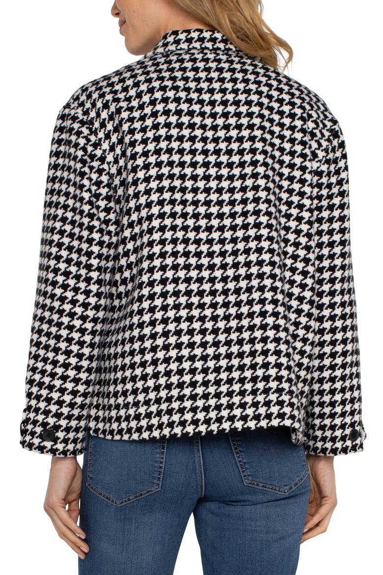Houndstooth Check Crop Shacket, Alternate, color, BLACK WHITE HOUNDSTOOTH