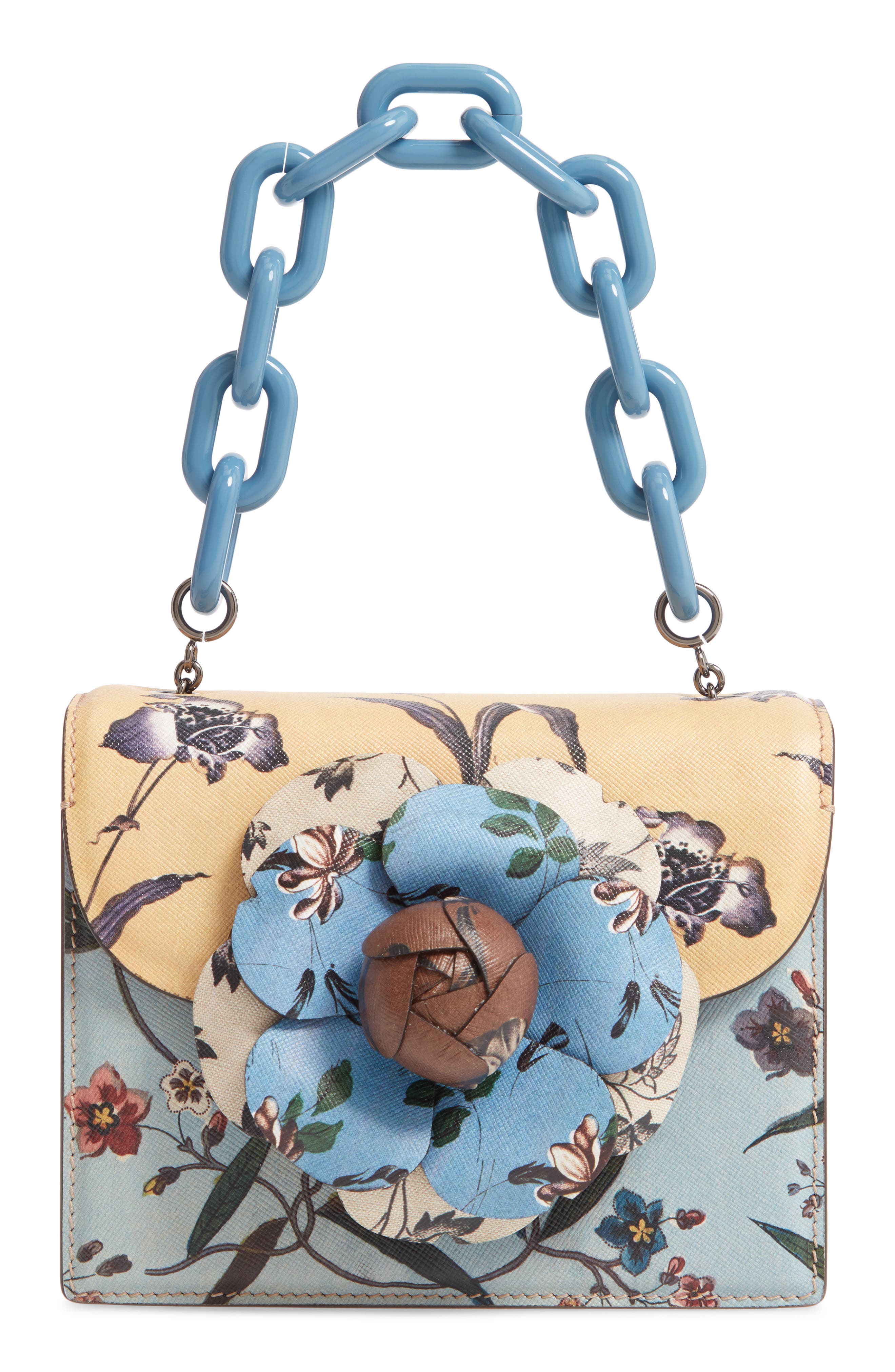 Oscar de la Renta Mini Leather Bag, Main, color, 