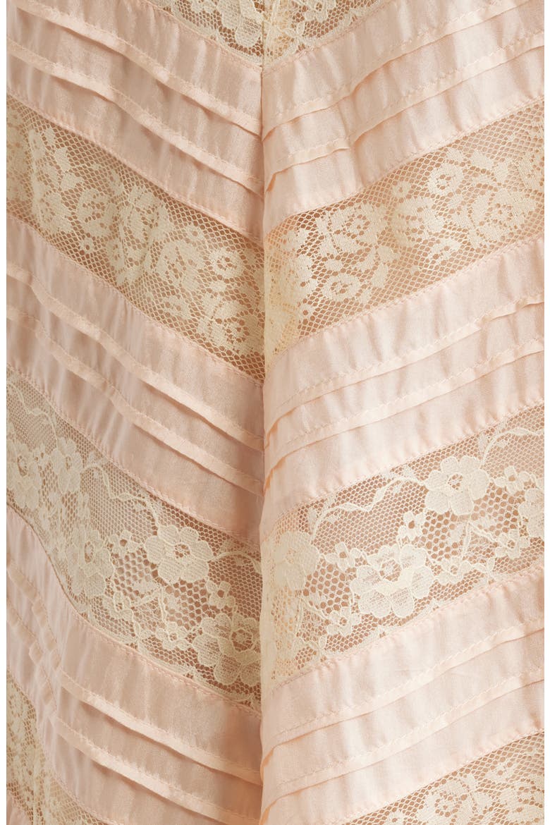 Bessette Lace Detail Silk Minidress, Alternate, color, PETAL PEACH
