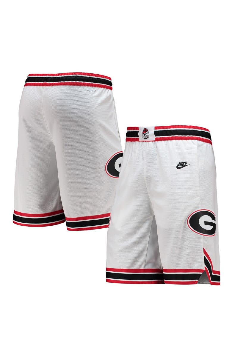 Nike Men's Nike White Georgia Bulldogs Retro Replica Performance Basketball Shorts, Main, color, 
