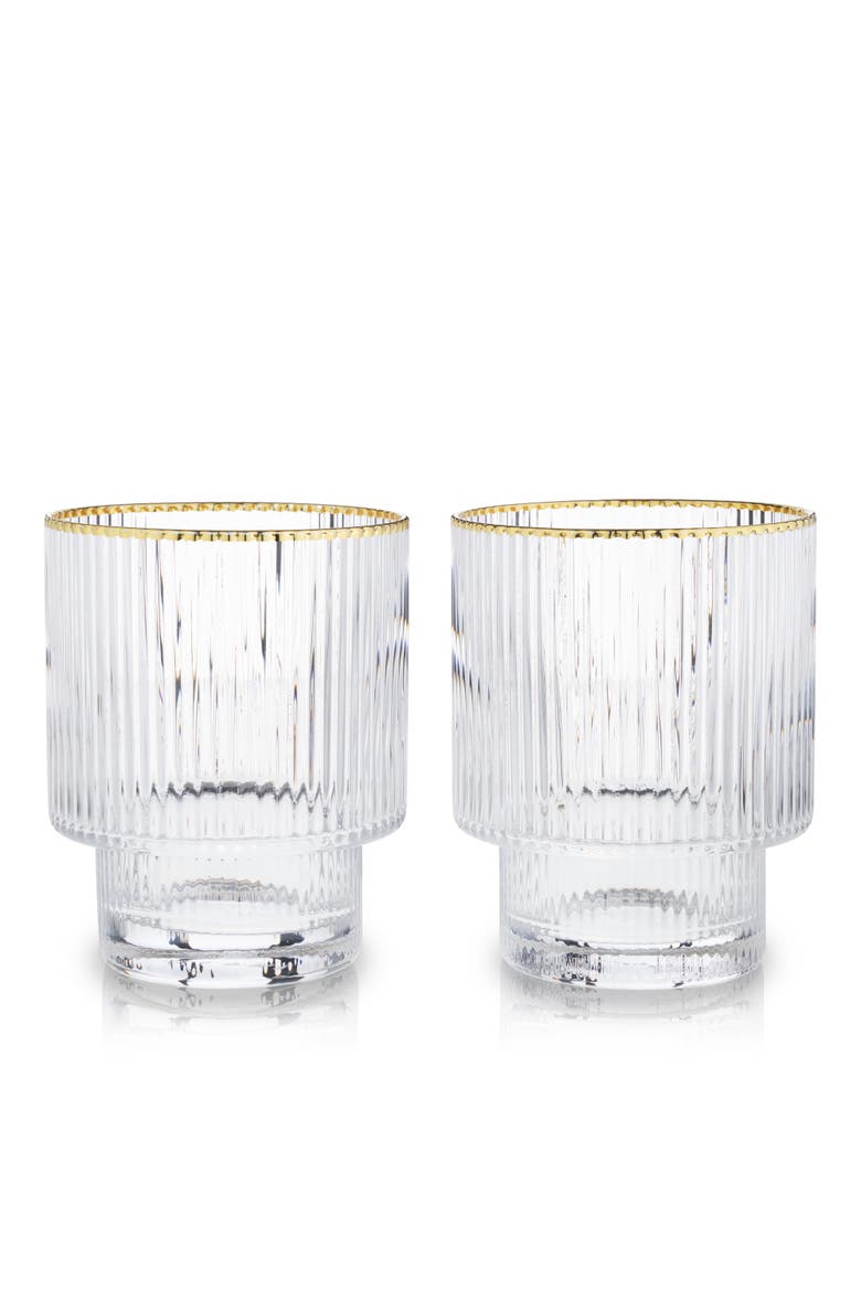 Meridian Crystal Tumblers Set of 2, Main, color, GLASS AND GOLD