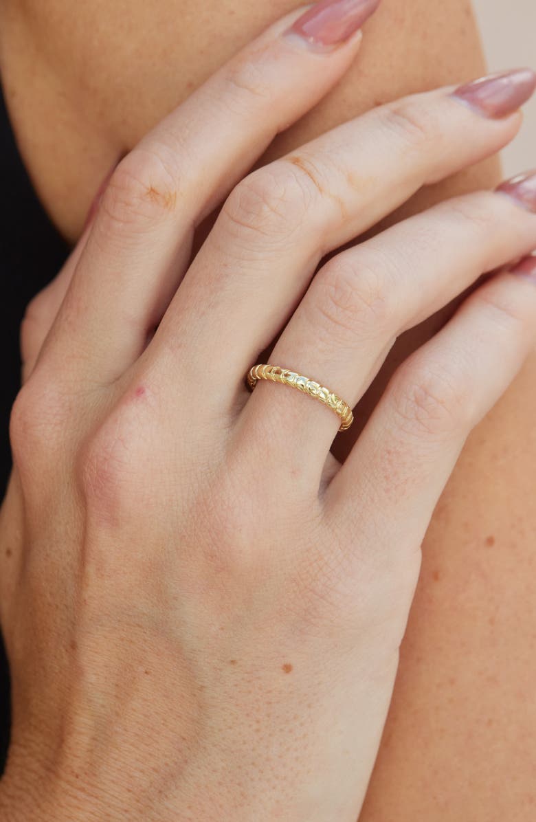 SAVVY CIE JEWELS Rib Open Band Ring, Alternate, color, Yellow