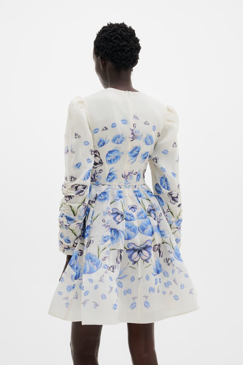 Leoni Silk Blend Mini Dress, Alternate, color, Tulip Blue