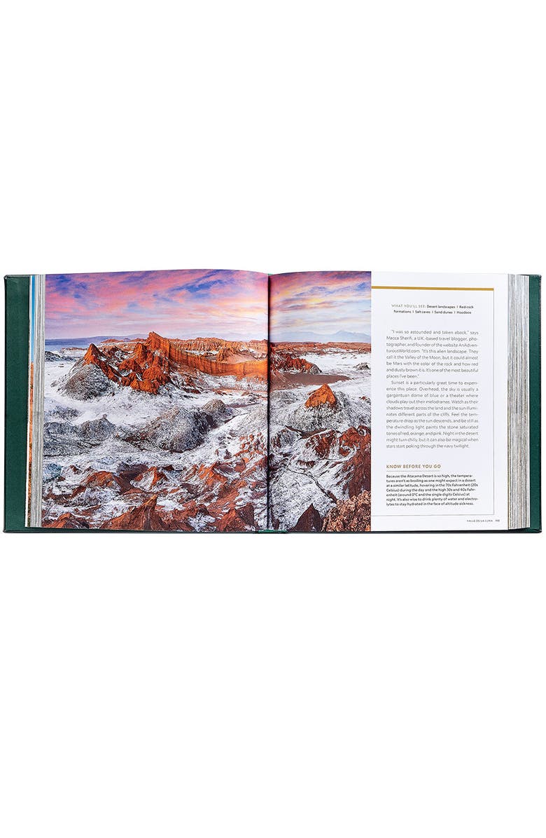 Graphic Image 100 Hikes Of A Lifetime Leather Coffee Table Book, Alternate, color, Green