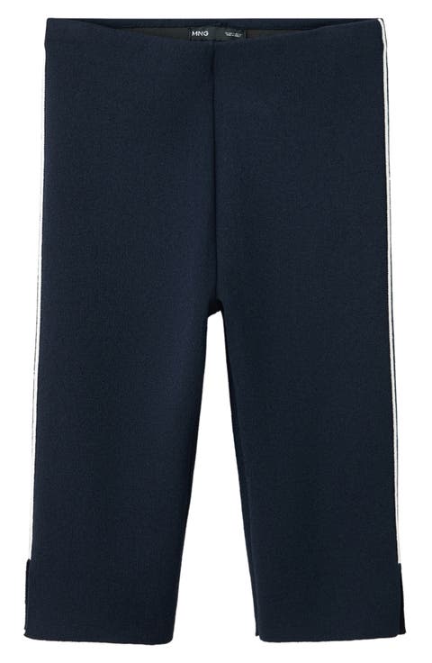 Contrast Stripe Knit Mid Rise Capri Pants