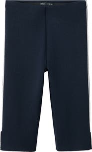MANGO Contrast Stripe Knit Mid Rise Capri Pants