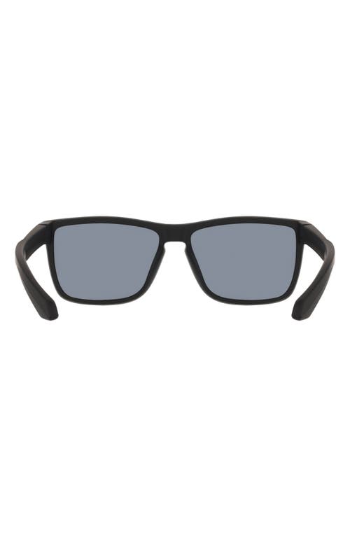 Dragon 58mm Rectangular Sunglasses In Matte Black/silver Flash