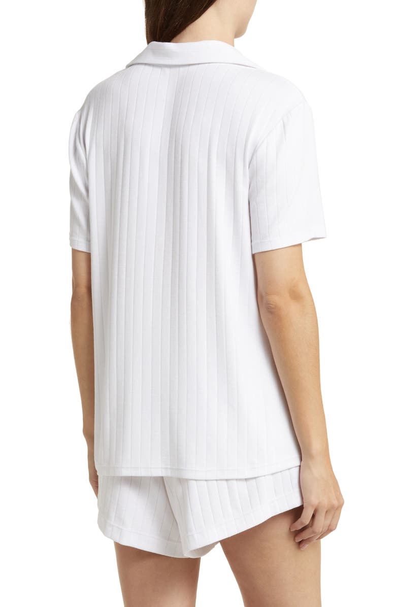 Eberjey Relaxed Rib Short Pajamas, Alternate, color, White