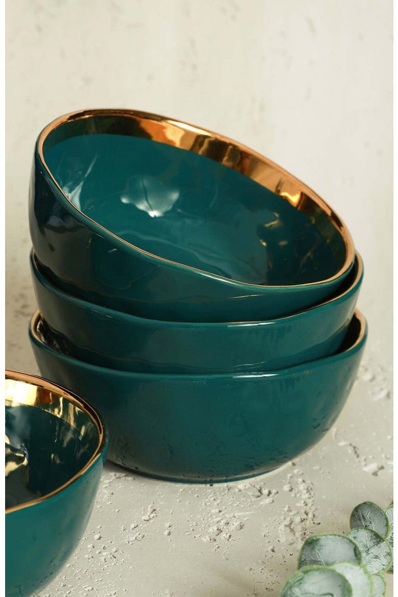 Florian Porcelain 16-Piece Dinnerware Set, Alternate, color, Green