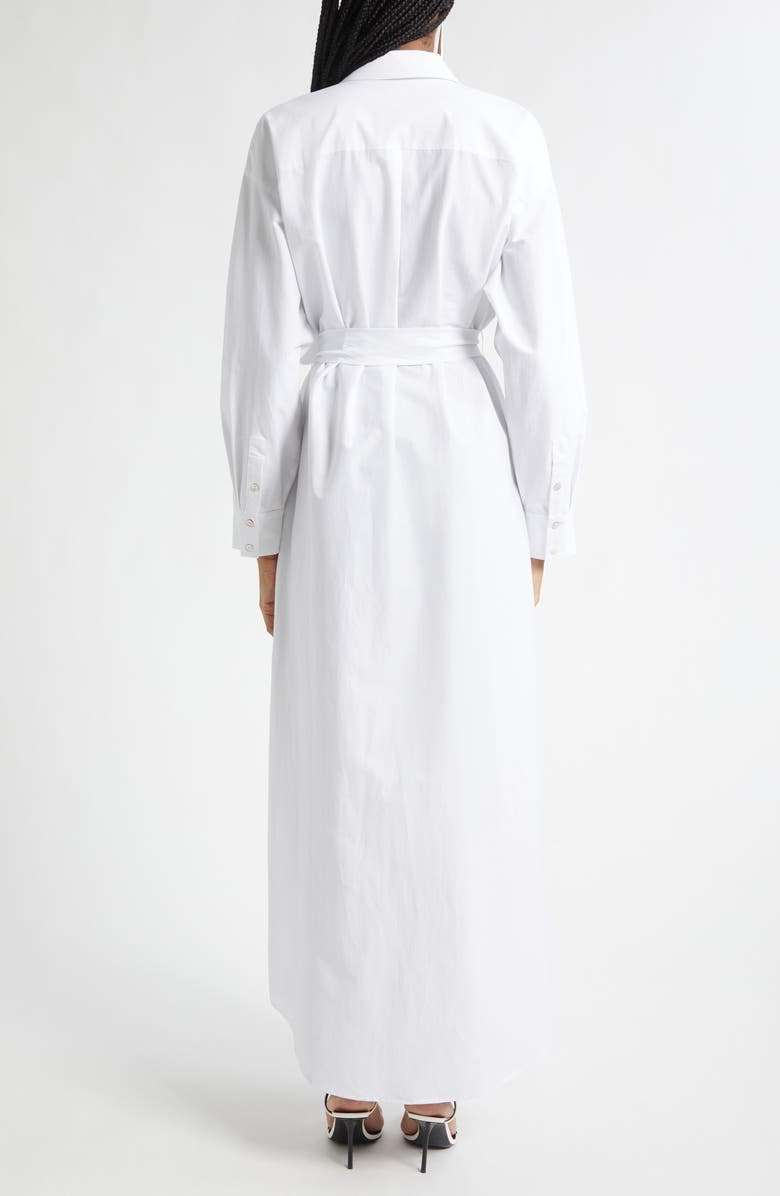 L'AGENCE Ridley Tie Waist Long Sleeve Maxi Shirtdress, Alternate, color, White