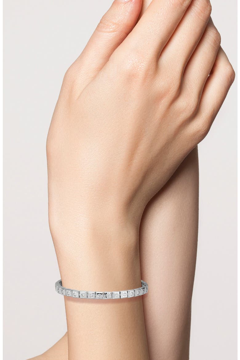 Cubic Zirconia Tennis Slide Bracelet, Alternate, color, SILVER