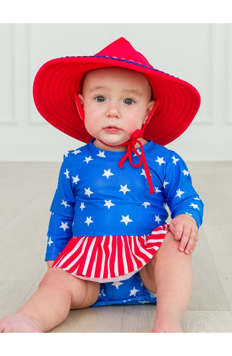 RuffleButts Baby Girls UPF50+ Long Sleeve Skirted One Piece Rash Guard, Alternate, color, 