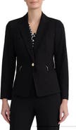 KASPER Notch Lapel Zip Pocket Blazer