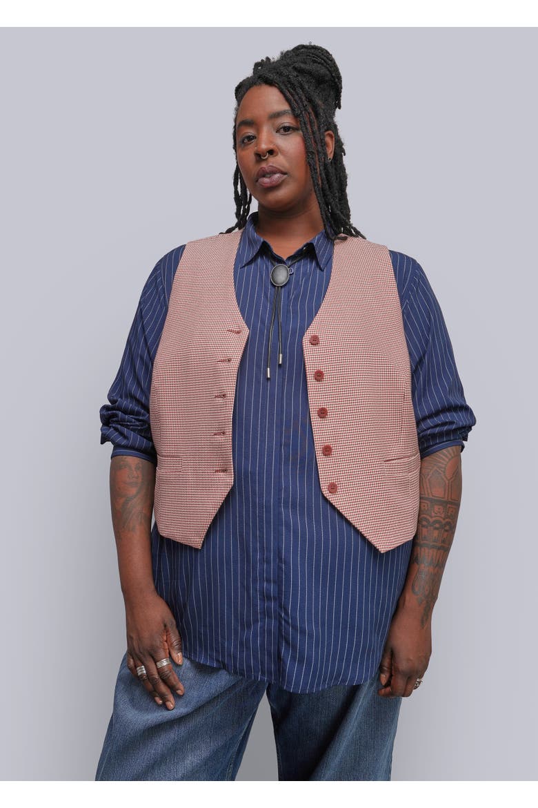 The Empower Houndstooth Vest, Alternate, color, CINNAMON/OAT