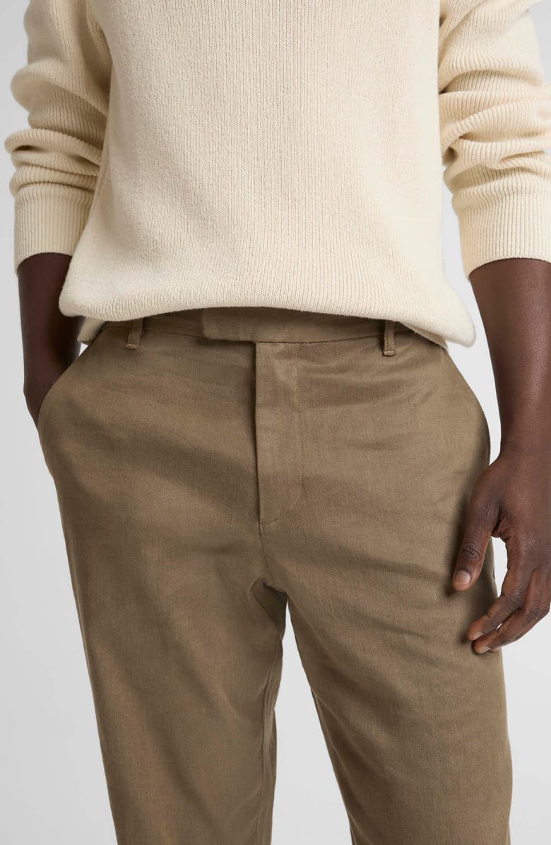 Vince Owen Linen & Cotton Blend Extended Tab Pants, Alternate, color, Kalamata